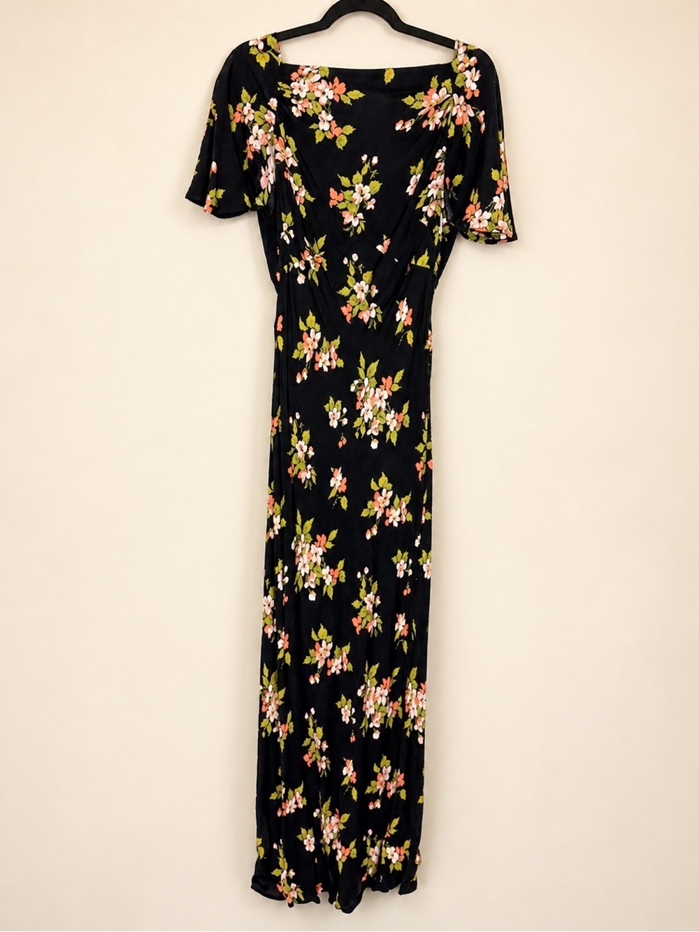 Reformation Lassie Daphne Midi Floral Open Back Maxi Dress Black Size 2 - Picture 4 of 10